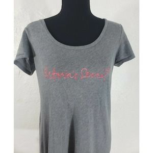 Victoria's Secret Women's M Gray S/S Pink Glitter Logo Nightgown Nightie
